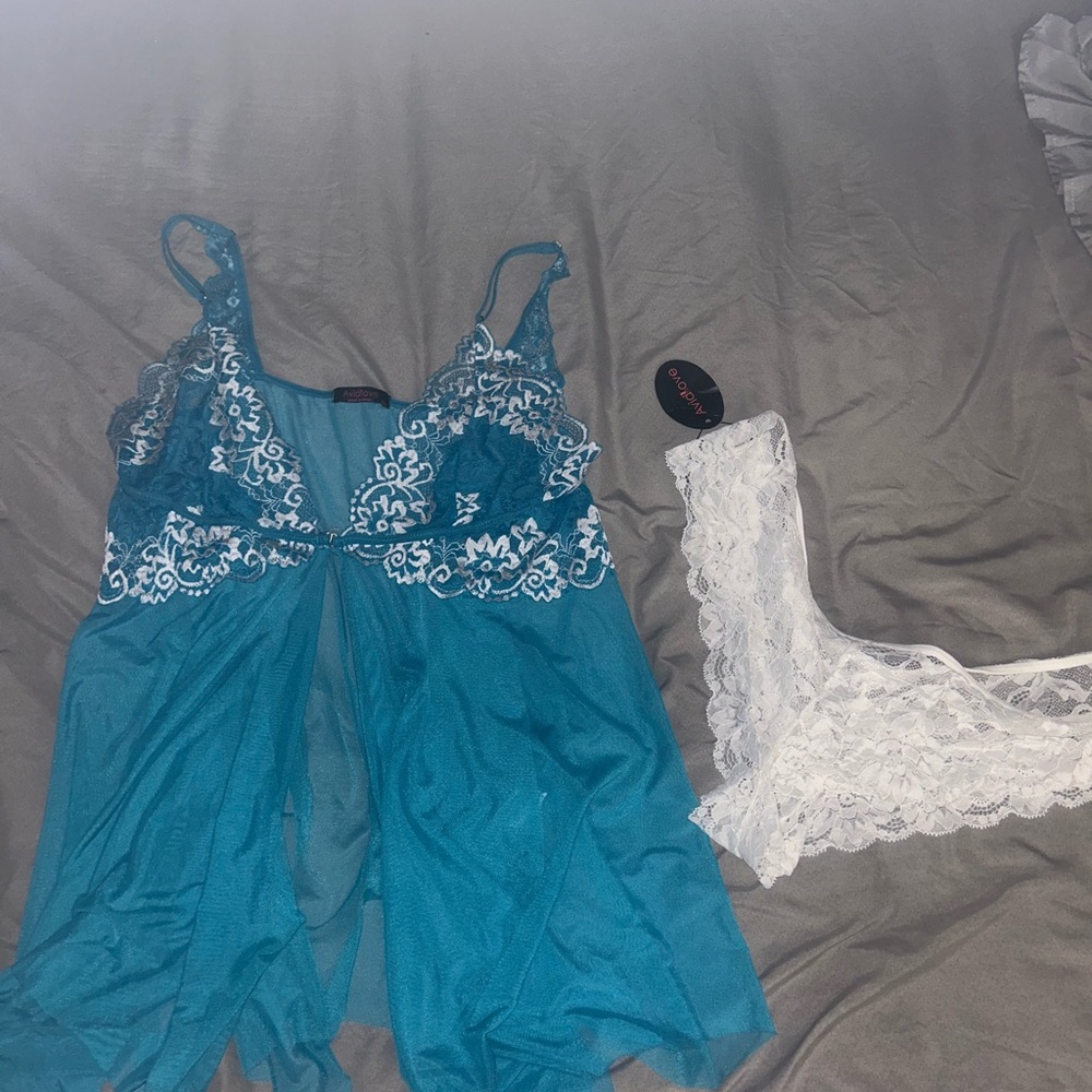 Chic Teal Lace Chemise Set